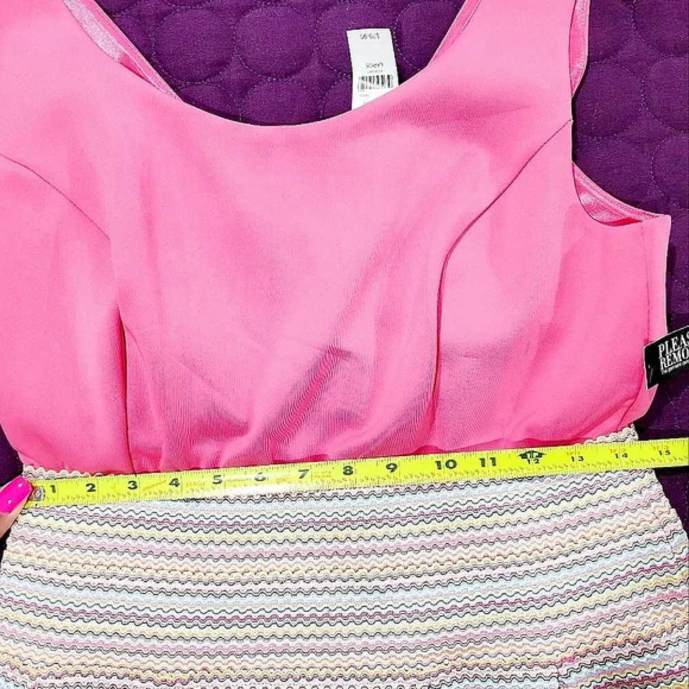 NWT NY&Company Havana Pink Striped Bandage Cocktail Dress Size Large - Picture 7 of 14